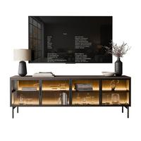 TV-ELEMENT LINEA LOFT mit LED-Beleuchtung Eiche + Schwarz - Eichefarben, Holzwerkstoff (181/62/39cm) - Lookway