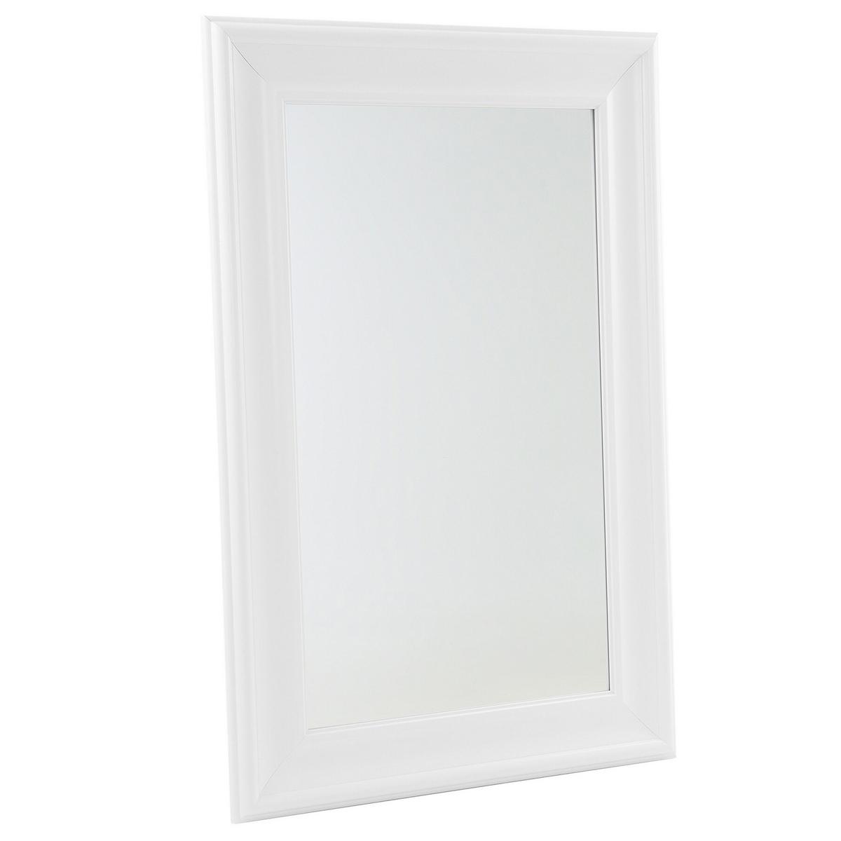 WANDSPIEGEL weiß rechteckig 60/90 cm Lunel - Weiß, Kunststoff (60/90/3cm) - Beliani