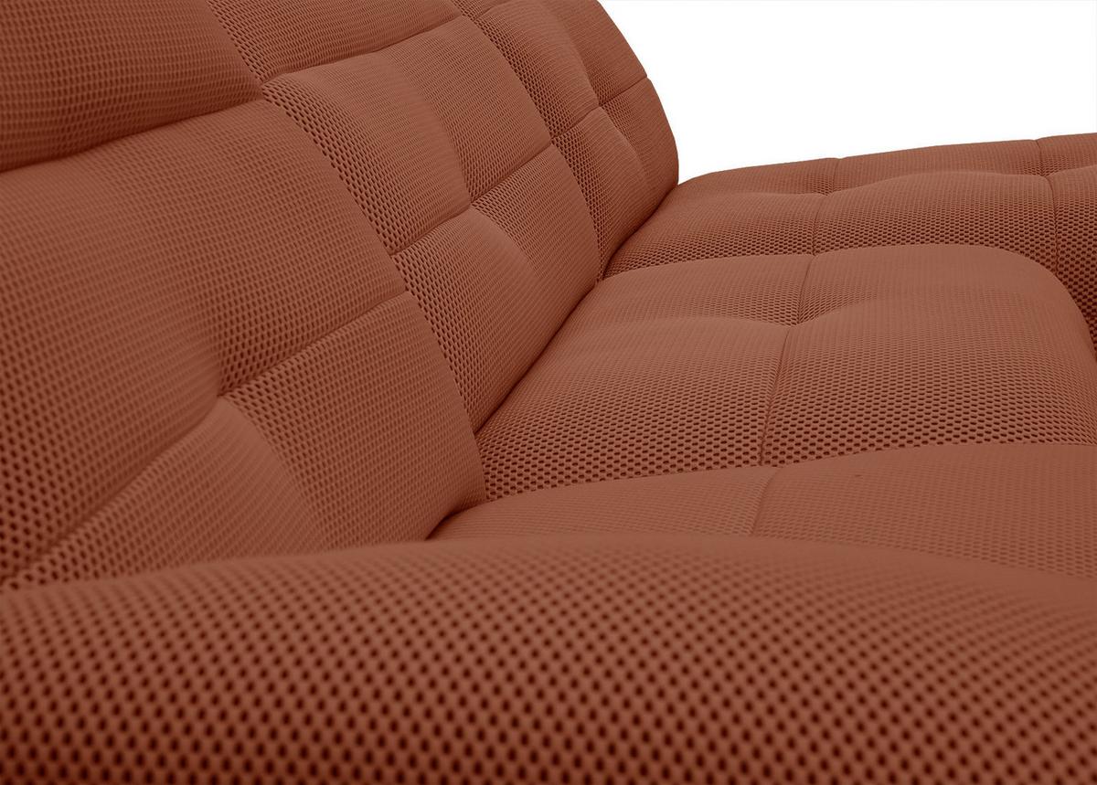 ECKSOFA TRENTO 4-Sitzer mit 1 Relaxfunktion, dunkelorange - Dunkelorange/Schwarz, Holzwerkstoff/Kunststoff (262/165cm) - Wozimo