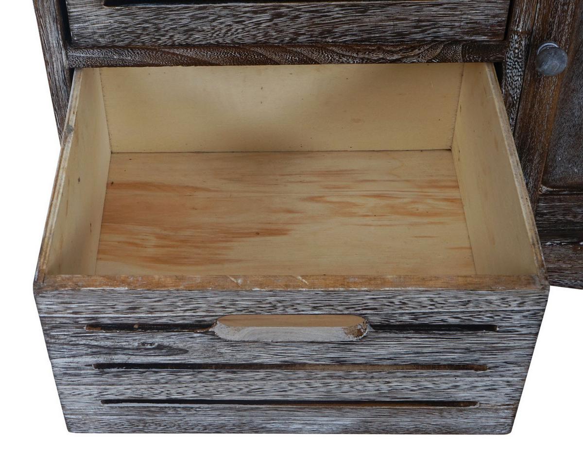 SITZBANK SHABBY-LOOK Braun, Cremeweiß - Creme/Braun, Holz (71/49/32cm) - MCW