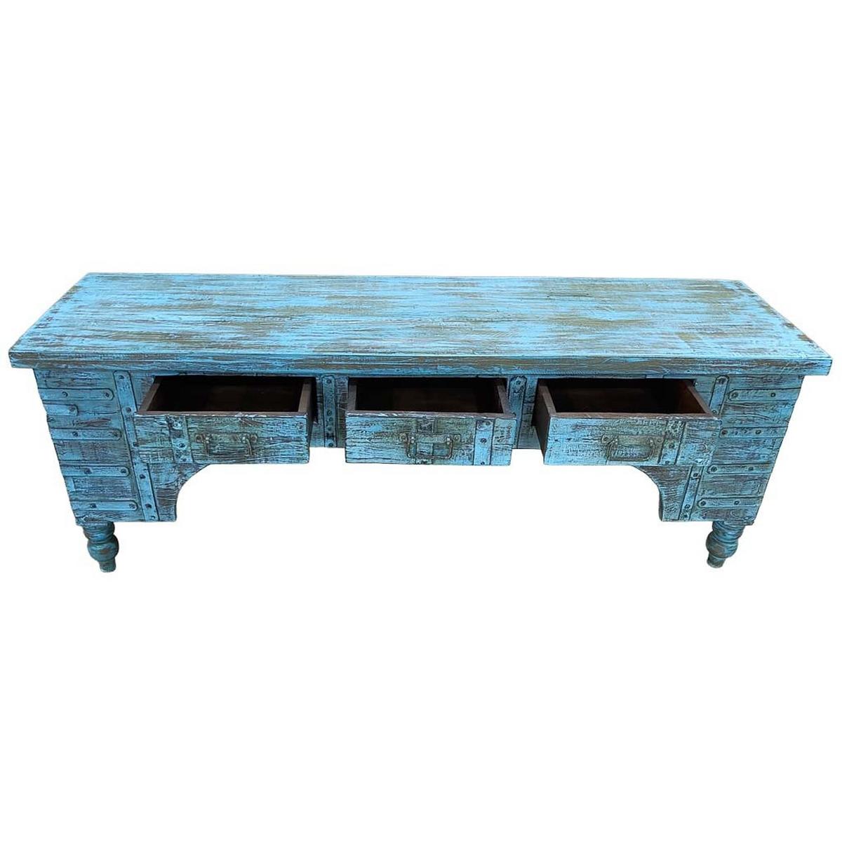 TV-LOWBOARD aus Holz, 175x45x57cm - Blau, Holz (175/57/45cm) - Wanderlust