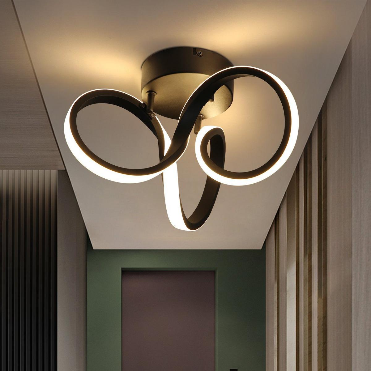 LED-DECKENLEUCHTE Norbert 31/26/20 cm - Schwarz, Metall (31/26/20cm) - ZMH