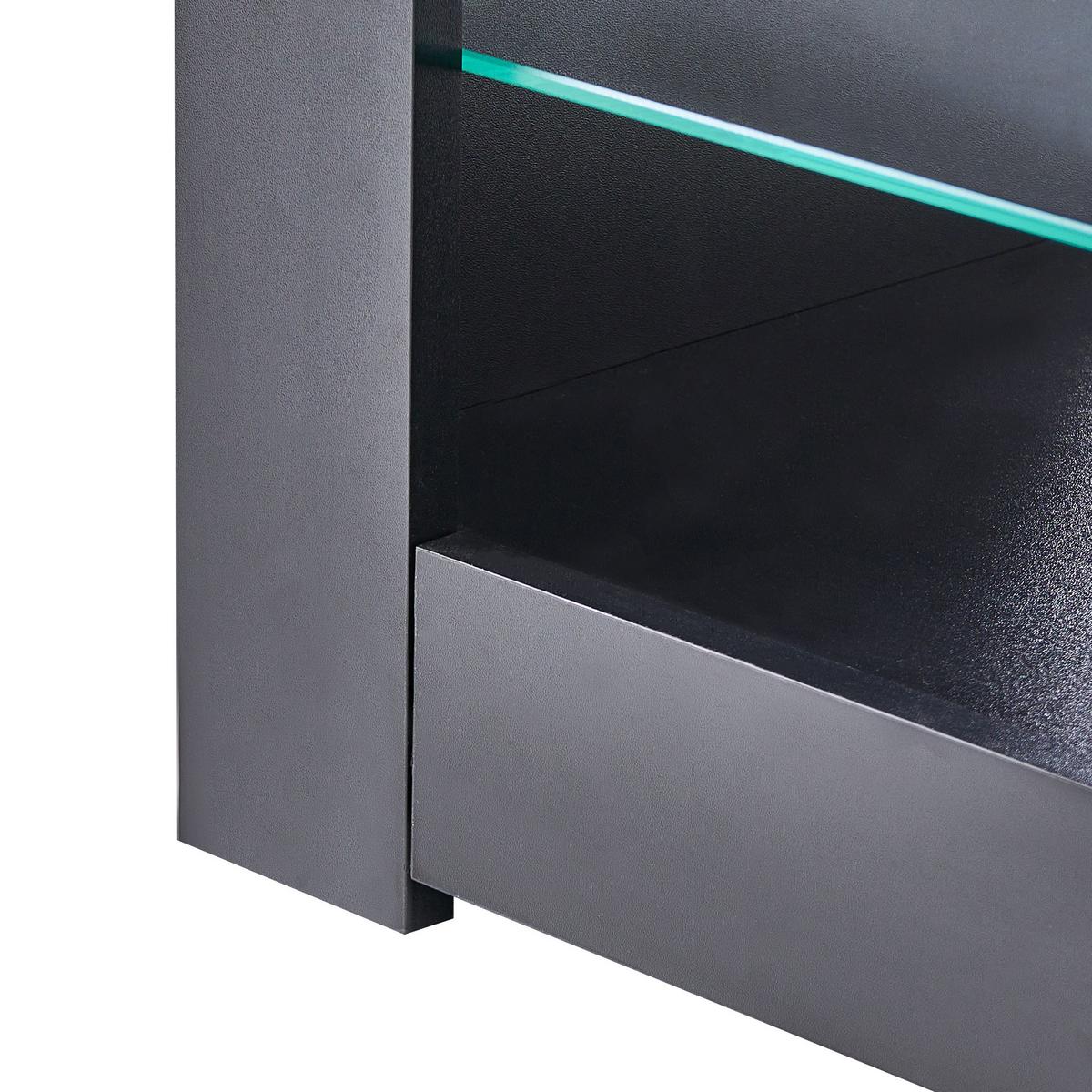 TV-MÖBEL Schwarz Esquimalt - Silberfarben/Schwarz, Holzwerkstoff (150/40/35cm) - Beliani