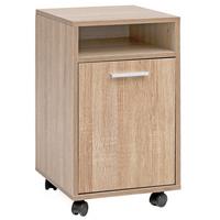 ROLLCONTAINER Schubladen Tür Ablage Mit Rollen, Sonoma 33x38x60 cm - Schwarz/Braun, Kunststoff (33/60/38cm) - KADIMA DESIGN