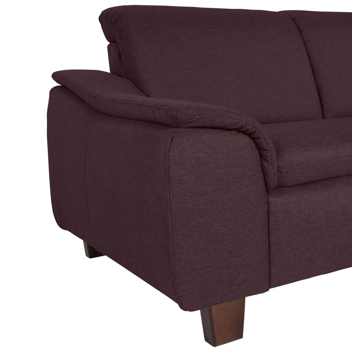ECKSOFA mit Ottomane rechts Kaylil Flachgewebe burgund - Bordeaux, Kunststoff (187/247cm) - 58aufmkessel