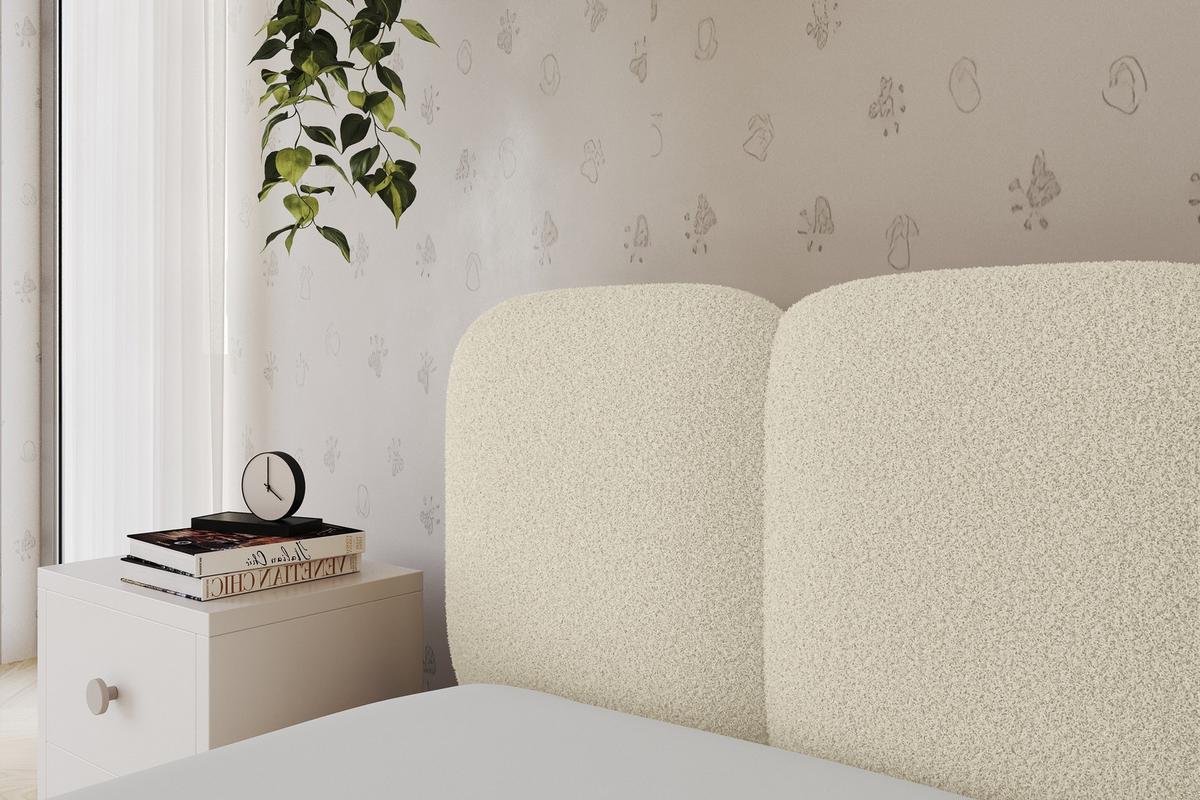 EINZELLBETT Jugendbett mit Bettkasten, Rechts - AVRY 100x200 Beige - Beige/Perlmutt, Holzwerkstoff/Textil (100/200cm) - ALTDECOR