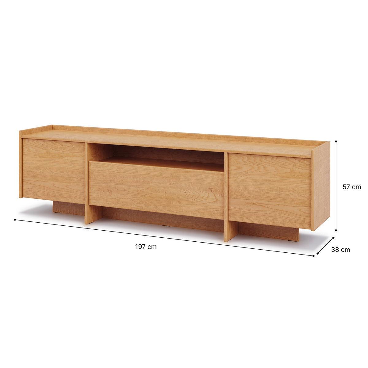 TV-MÖBEL Japandi Holz - Braun, Holzwerkstoff (196.8/57.4/38cm) - Petits-meubles
