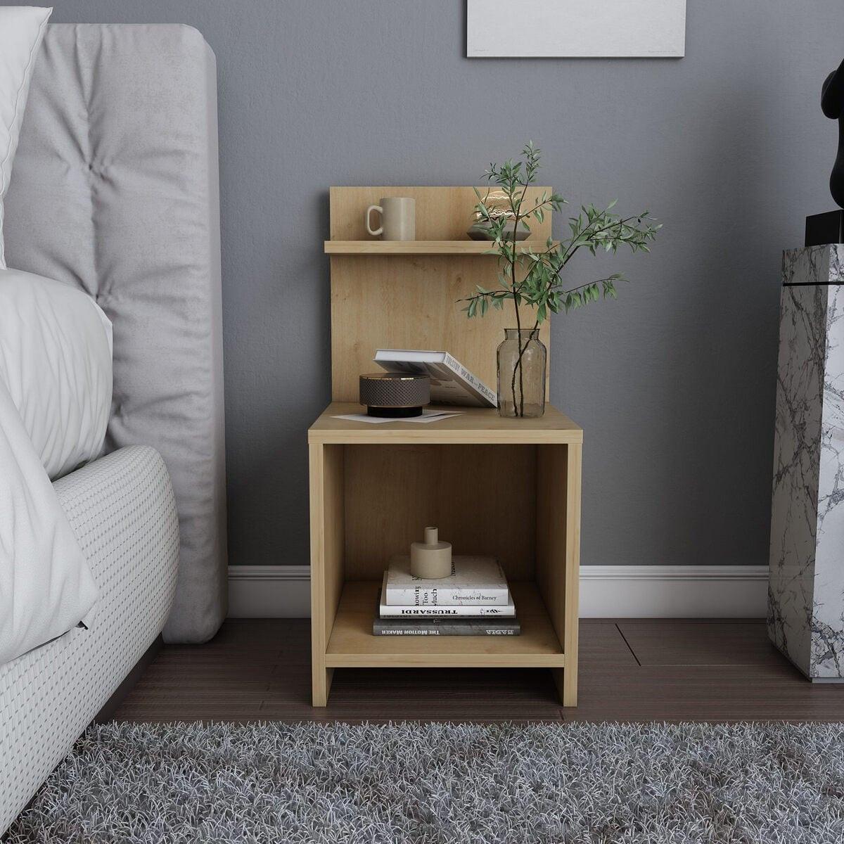 NACHTTISCH mit 1 Fach ullman 35,6/37,4/72 cm - Eschefarben, Holzwerkstoff (37.4/72/85.5cm) - Calicosy