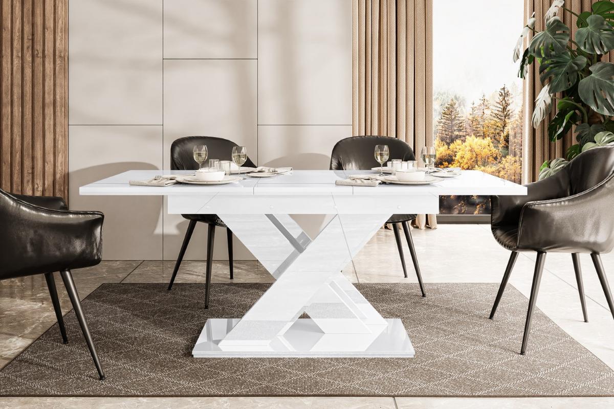ESSTISCH ausziehbar 140 -180x80x75 cm - Weiß Hochglanz - RONX - Weiß Hochglanz, Holzwerkstoff (140/80/75cm) - ALTDECOR