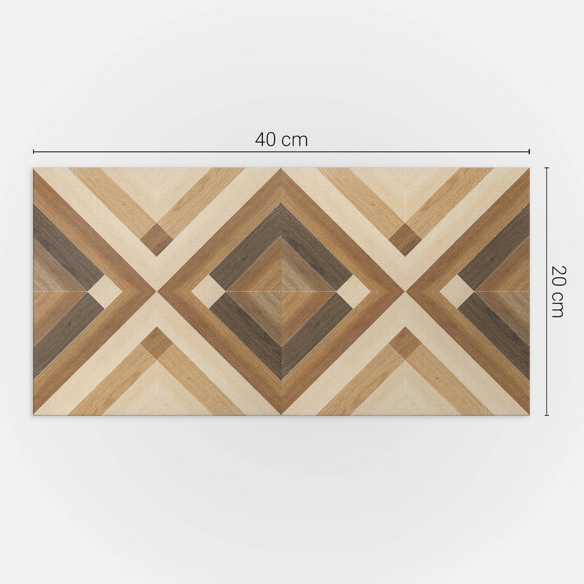 WANDPANEEL 10x 40x20 cm selbstklebend Axenta - Walnussfarben, Kunststoff (20/1.6/40cm) - Wallfluent