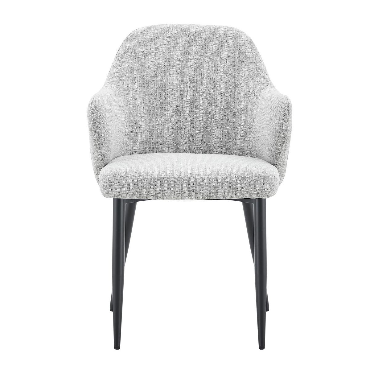 ESSZIMMERSTÜHLE 2er Set Stoff Hellgrau Umschließende Lehne Metallgestell - Hellgrau, Textil (53/83/56.5cm) - Urban Meuble