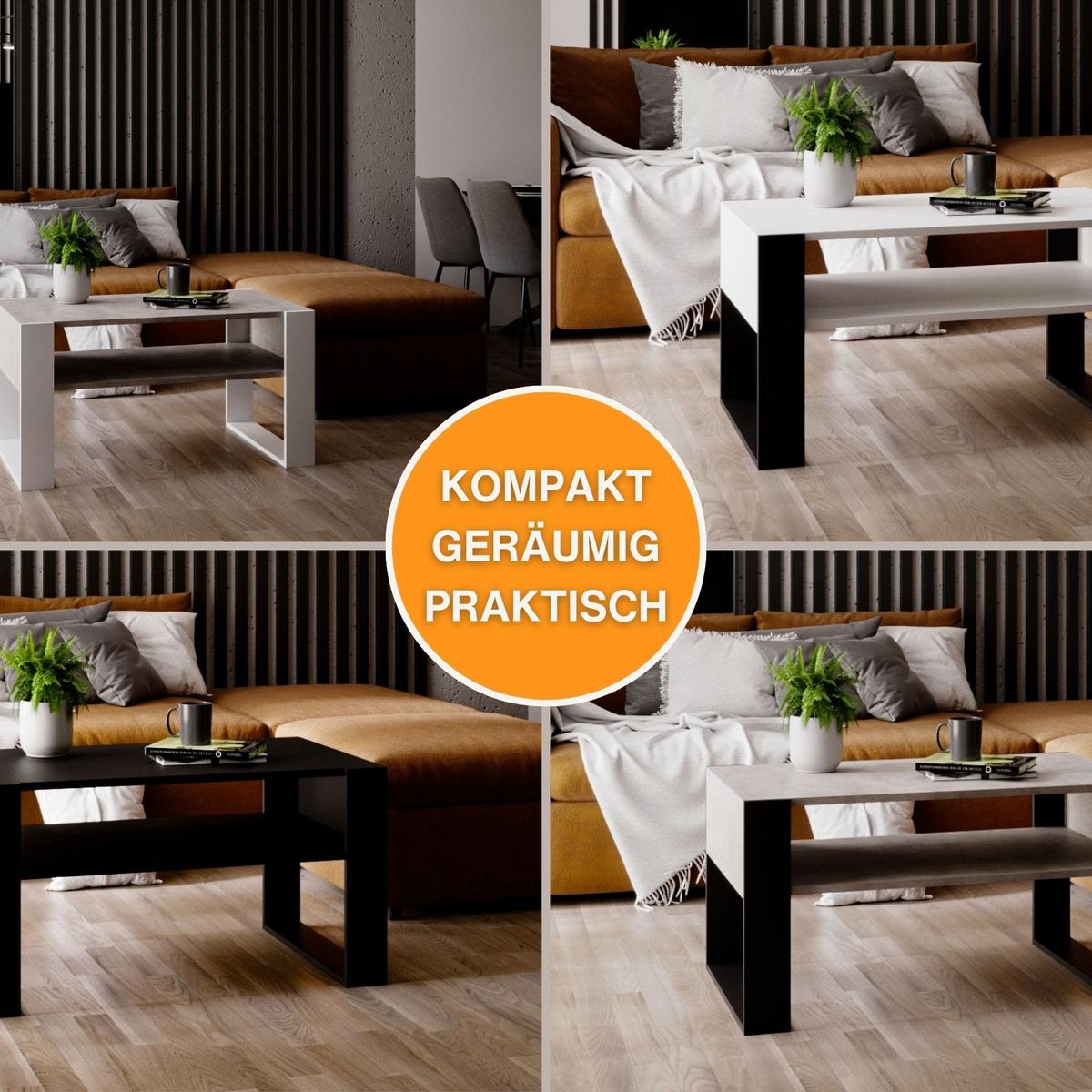COUCHTISCH Holzwerkstoff rechteckig stabil Weiß 45/53,6/92cm - Weiß, Holzwerkstoff (53.6/92/45cm) - CraftPAK