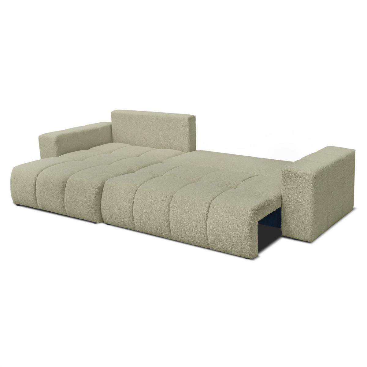 ECKSOFA Anabel Max Mit Schlaffunktion - Grün, Holzwerkstoff/Textil (278/145cm) - Fun Möbel