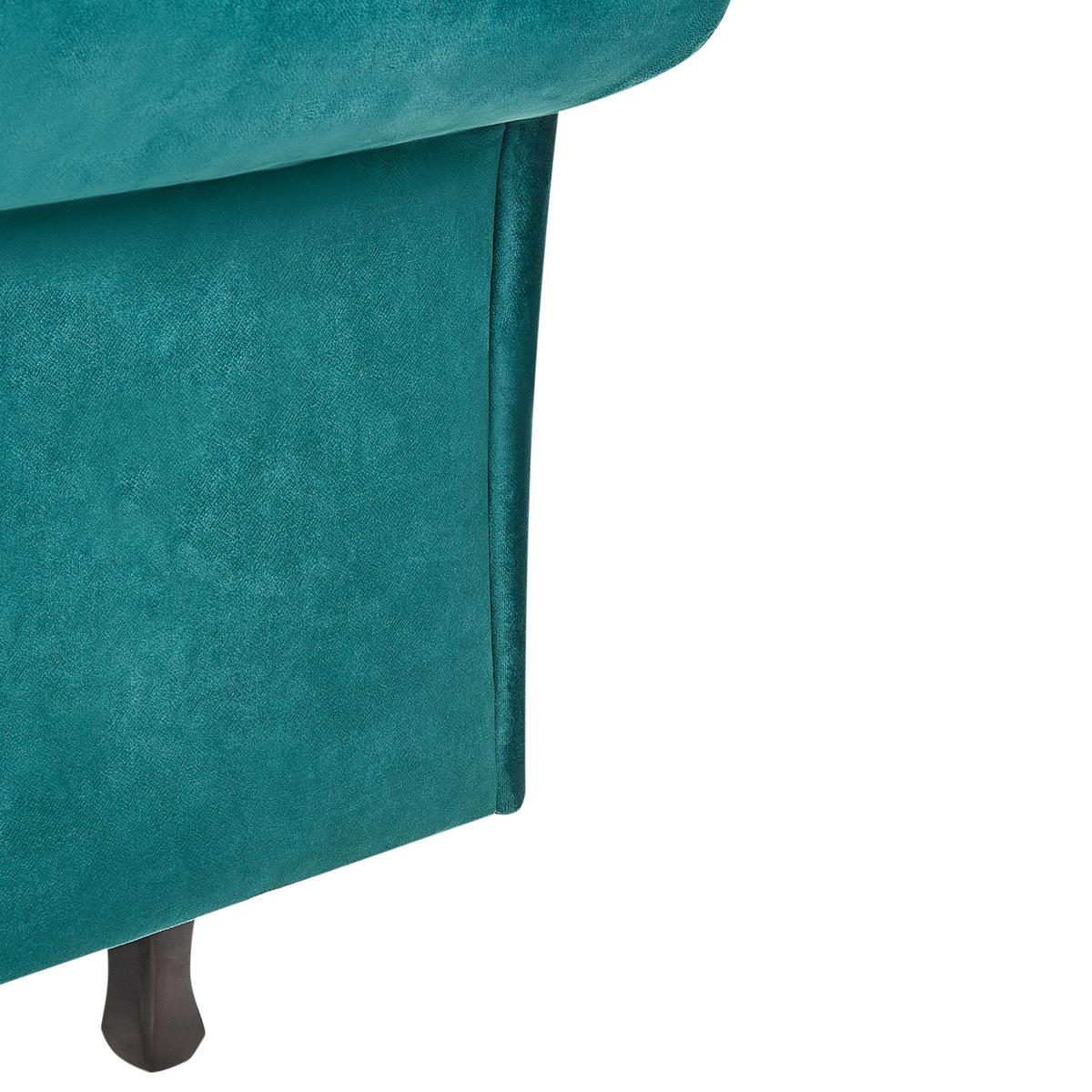 CHAISELONGUE-LINKSSEITIGE Samtstoff Smaragdgrün mit Kissen Lattes Ii - Smaragdgrün/Braun, Textil (192/81/59cm) - Beliani
