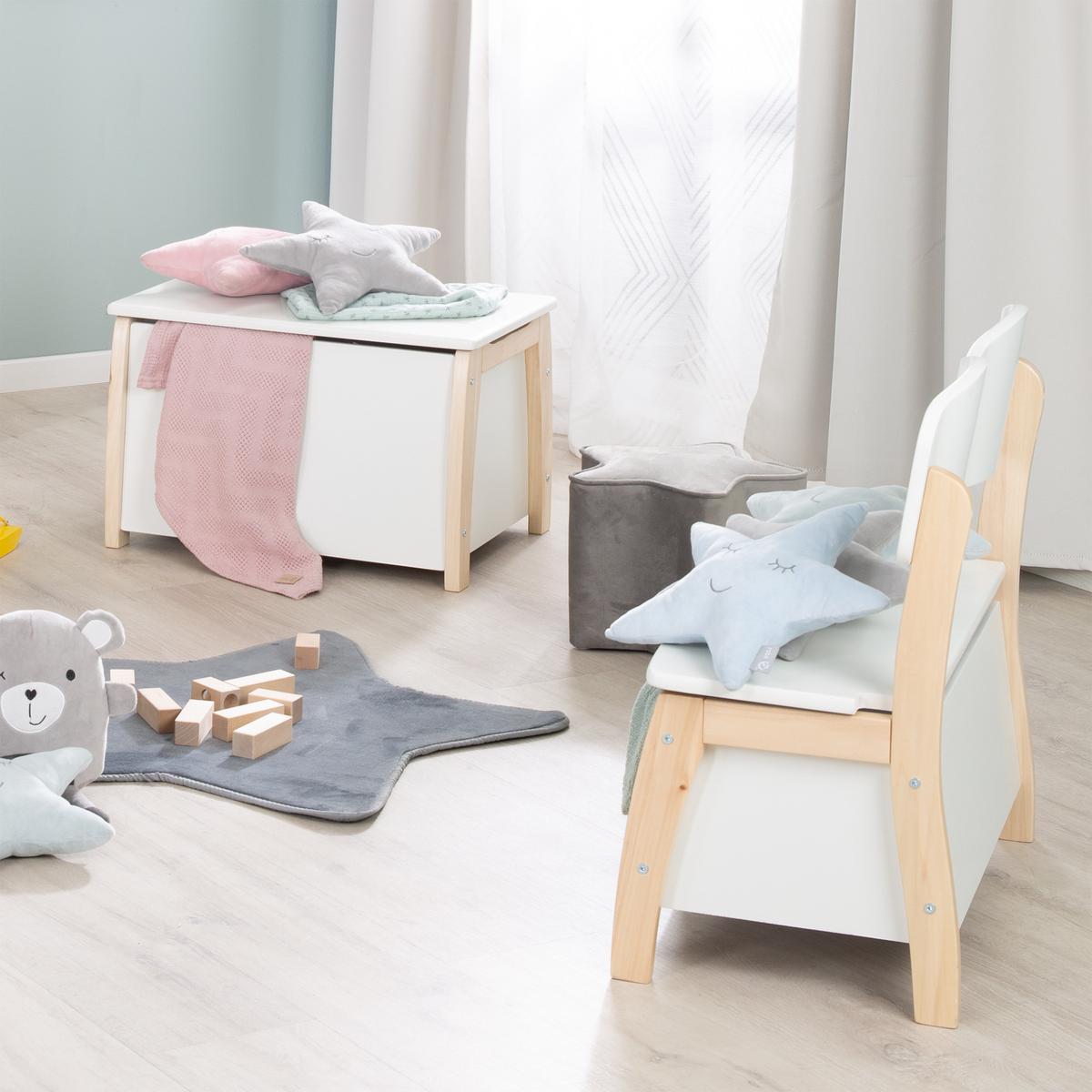 KINDERTRUHENBANK - Weiß/Naturfarben, Holzwerkstoff (61.5/61.5/33.5cm) - Roba