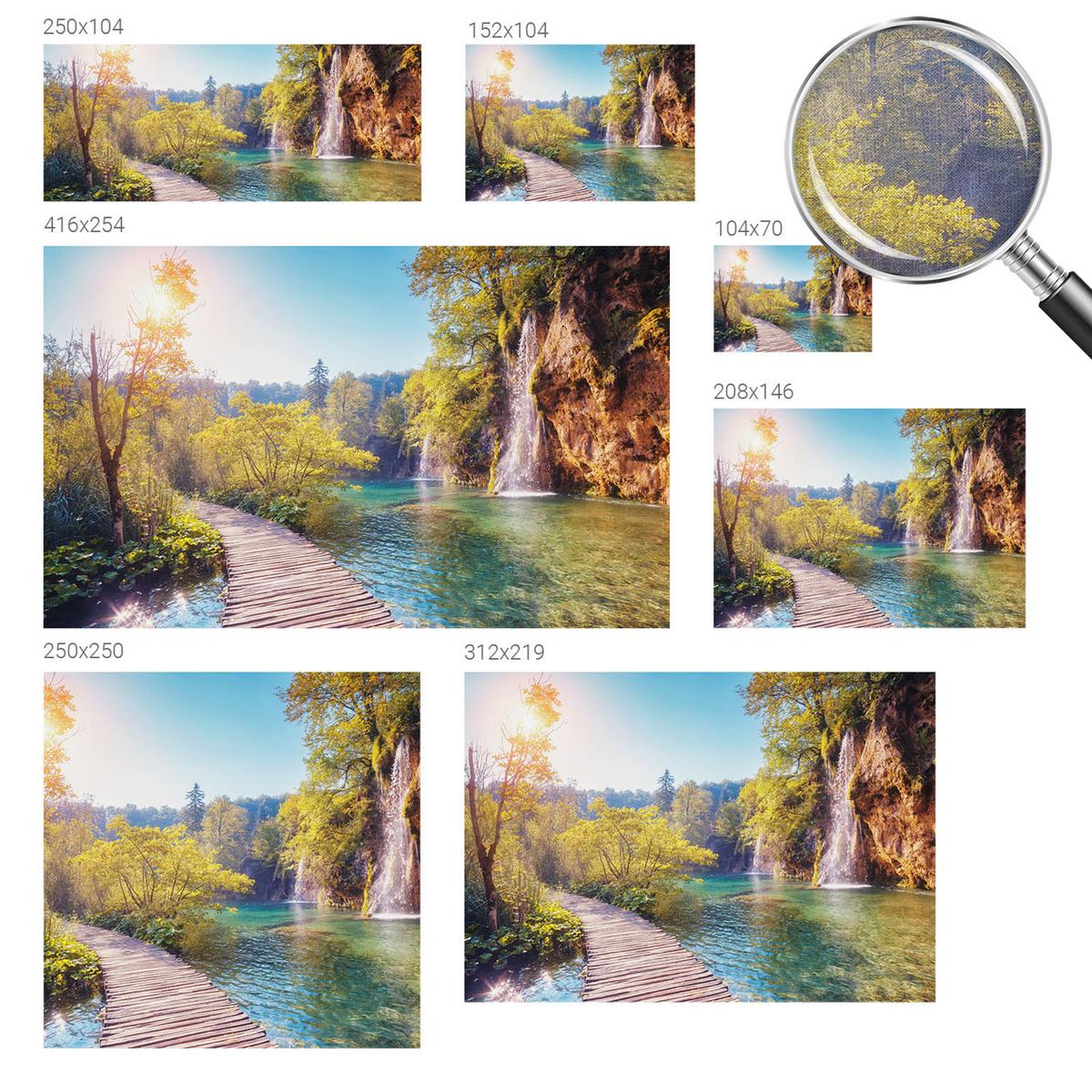 FOTOTAPETE 208x146 cm - Naturlandschaft - Grün, Textil (208/146cm) - Wallfluent