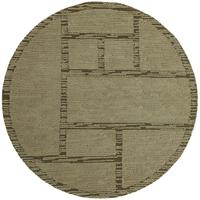 WOLLTEPPICH handgetuftet GANNEL, Blockdesign, Salbeigrün, Ø 160 cm - Grün, Textil (160/160cm) - KADIMA DESIGN