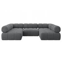 WOHNLANDSCHAFT modulares Sofa Garvo-U1 - 285x190x70 cm Dunkelgrau Cord - Dunkelgrau, Holzwerkstoff/Textil (285/70/190cm) - ALTDECOR