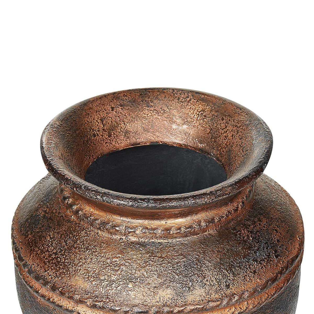 DEKOVASE Terrakotta kupfer Puchong - Kupferfarben, Stein (40cm) - Beliani