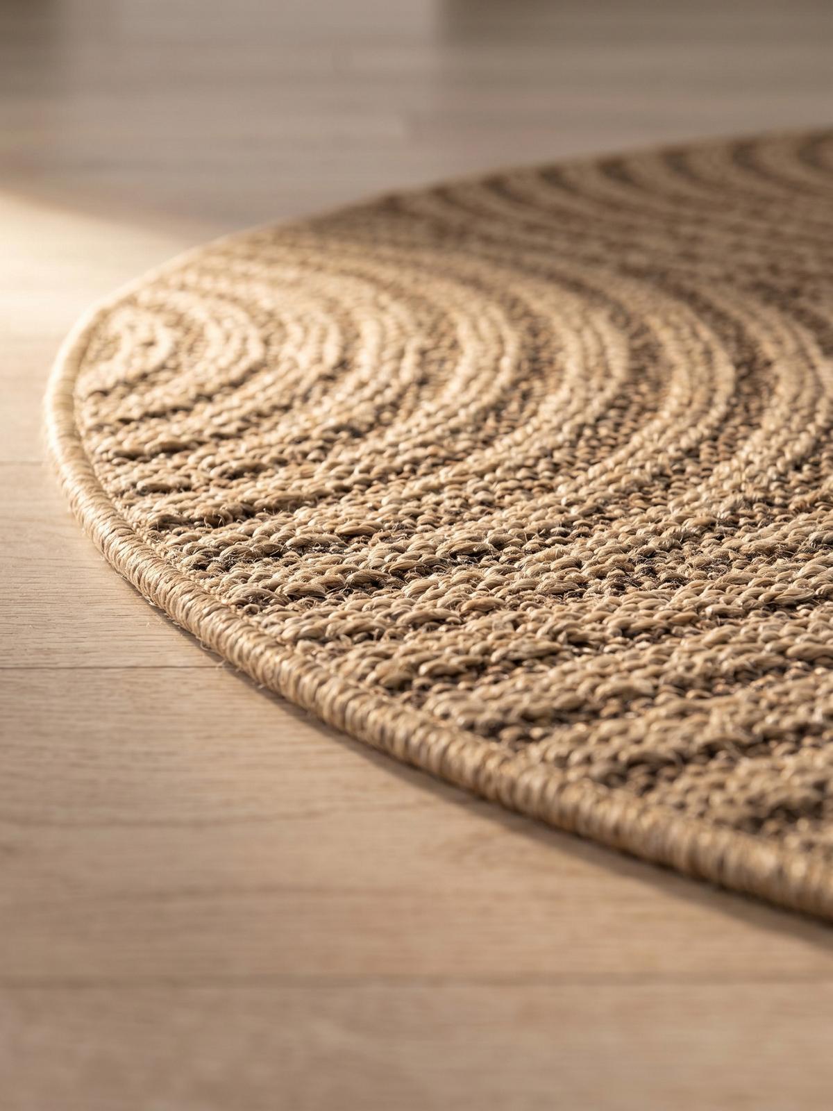 TEPPICH Outdoor ARLBERG in Beige, in Jute-Optik, Ø 160 cm - Beige, Textil (160/160cm) - KADIMA DESIGN