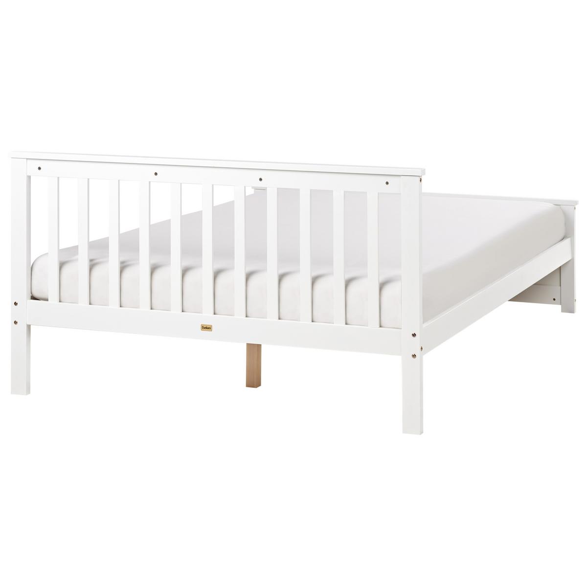 BETT mit Lattenrost 140x200 cm Weiß Olendon - Weiß, Holz (140/200cm) - Beliani