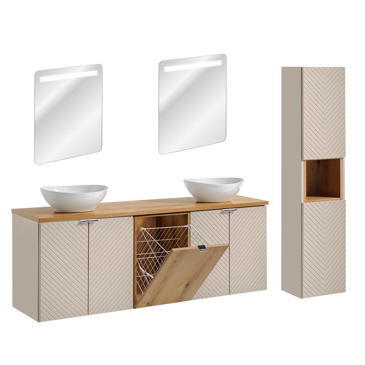 BADMÖBEL 160cm Manoa 2er-Set Kaschmir - Holz - Kaschmir, Holzwerkstoff (160/59/40cm) - Petits-meubles