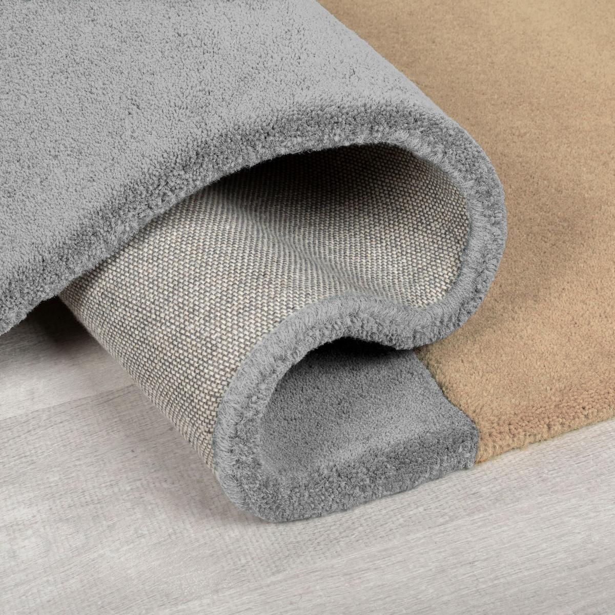 WOLLTEPPICH HALLEIN, abstrakt, aus Wolle, Grau, 120 x 180 cm - Grau, Textil (180/120cm) - KADIMA DESIGN