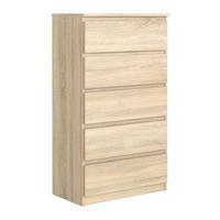 KOMMODE NUDO 70/124,5/39cm mit 5 Schubladen Türen Sonoma Eiche - Sonoma Eiche, Holzwerkstoff (70/124.5/39cm) - MASSENO