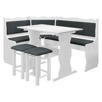 ECKBANKGRUPPE Mini - Dunkelgrau/Weiß, Holz (145/87/105cm) - MIRJAN24