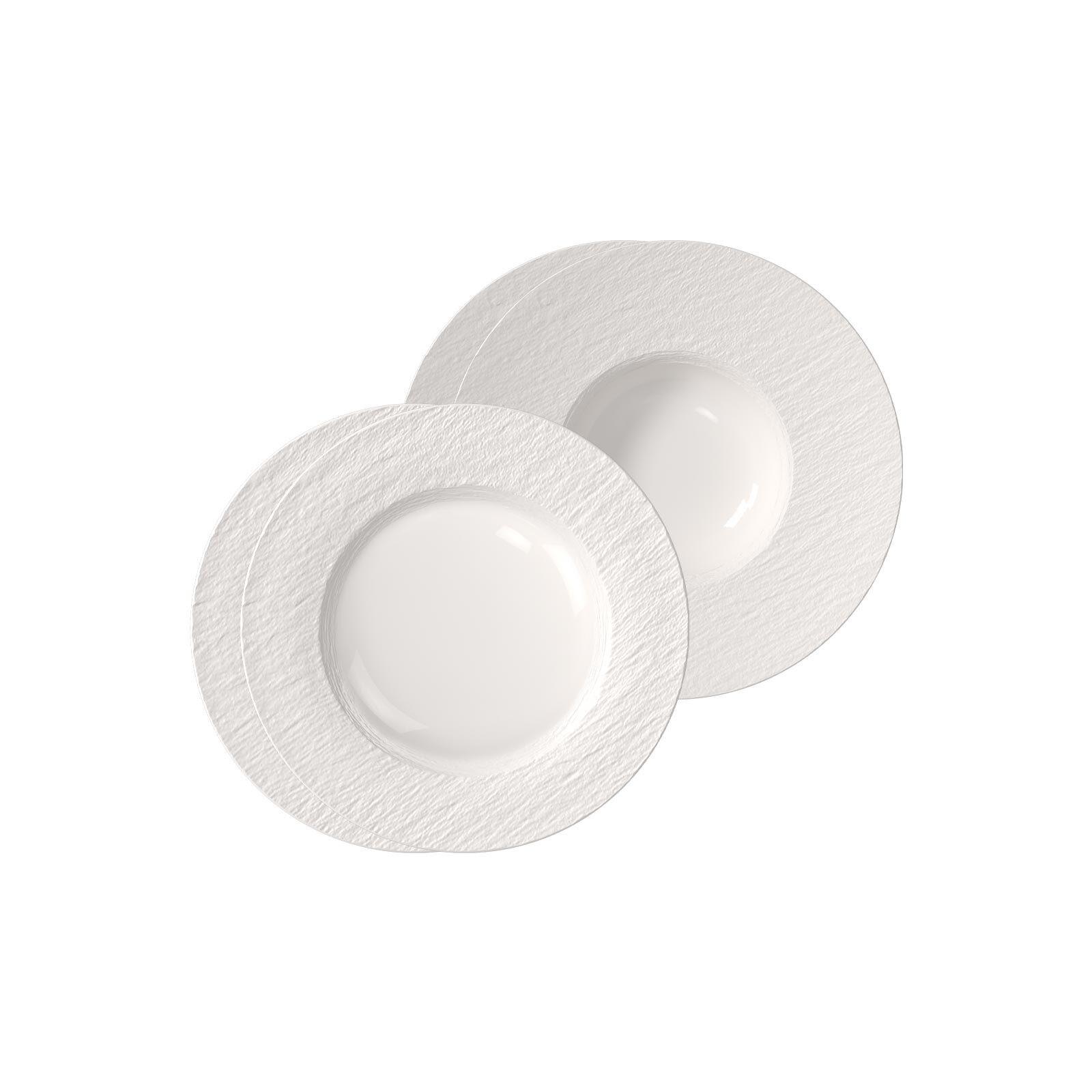 TELLER-SET Manufacture Ice weiß 4-tlg. - Weiß, Keramik (2/2/2cm) - Villeroy & Boch