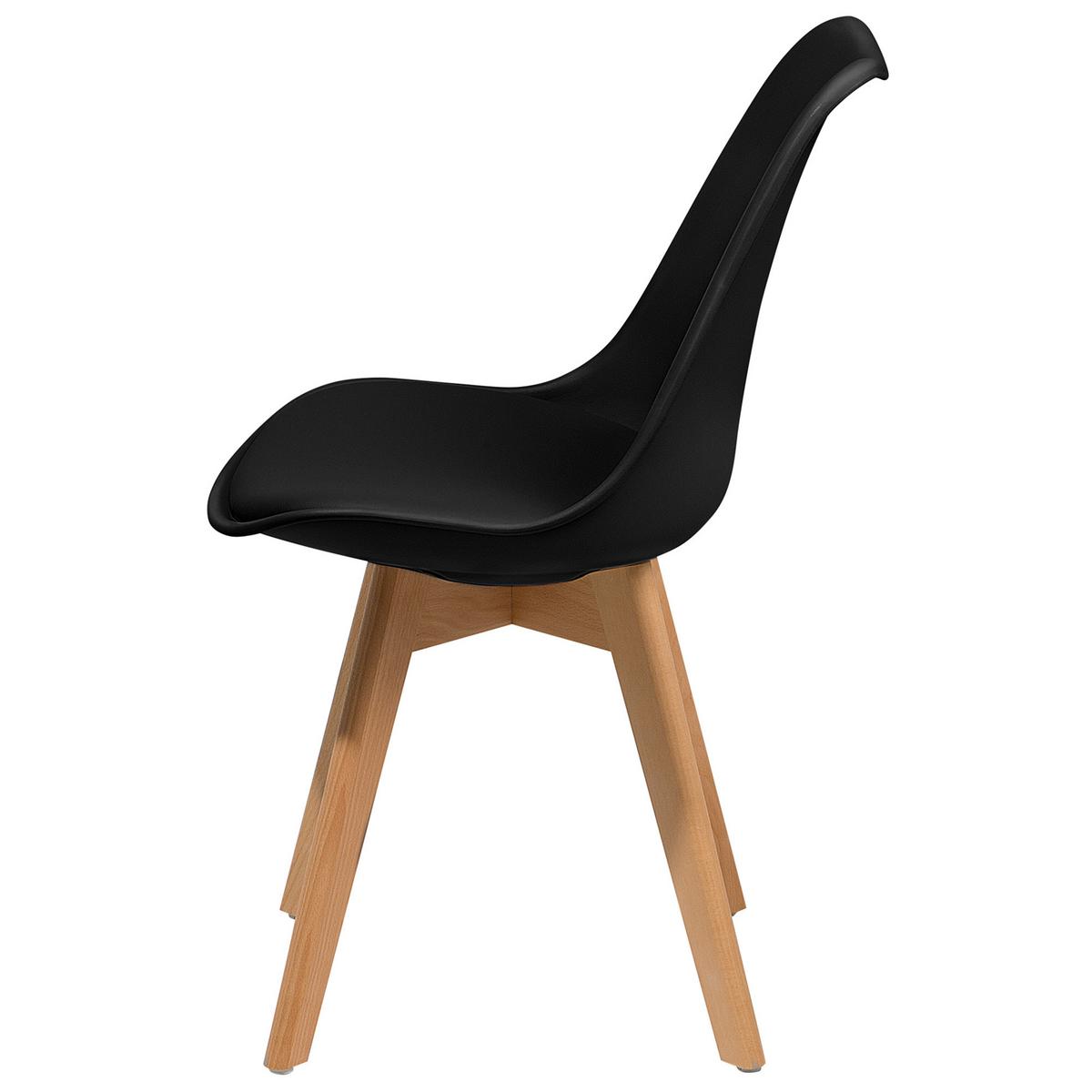 ESSZIMMERSTUHL 2er-Set Kunststoff Schwarz Dakota II - Schwarz, Holz/Kunststoff (47/84/43cm) - Beliani