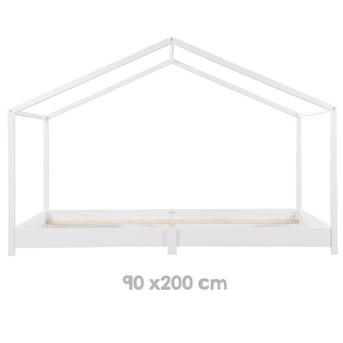HAUSBETT 90 x 200 cm Bodenbett weiß - Weiß, Holzwerkstoff (90/200cm) - Roba