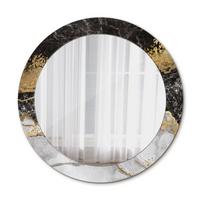 SPIEGEL Ø70 cm Rund mit Aufdruck - Goldfarben, Glas (70/70/0.4cm) - TULUP