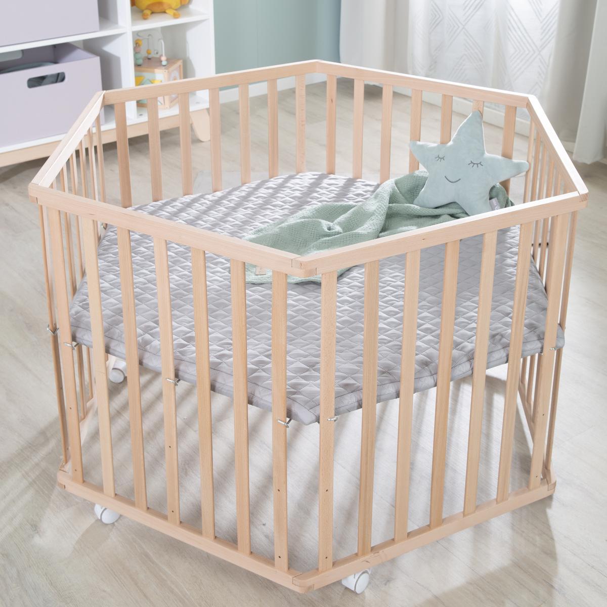 LAUFGITTER 6-eckig roba Style grau - Naturfarben, Holzwerkstoff (118.5/72.5/103.5cm) - Roba