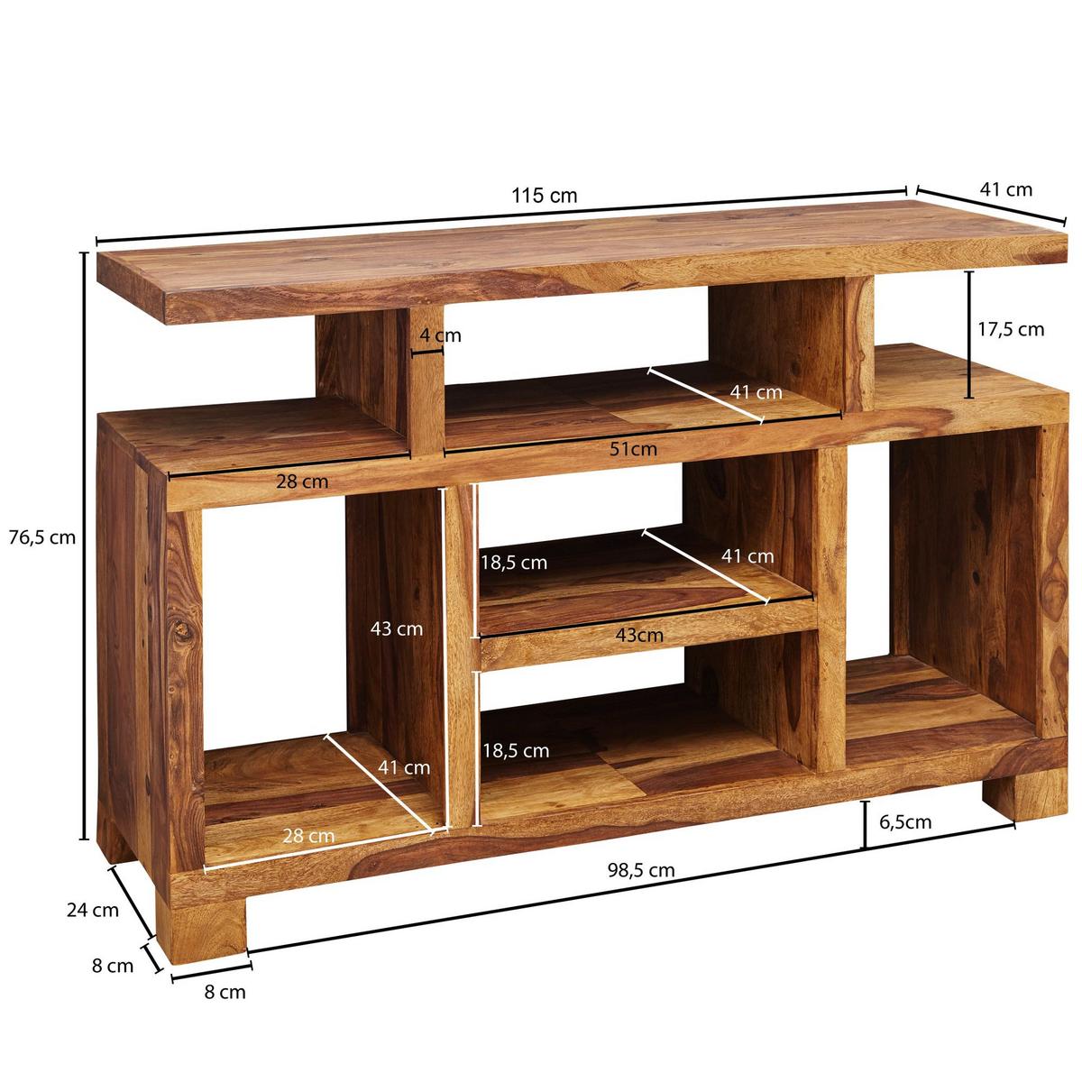 SIDEBOARD – Massivholz, 115x76x40 cm, Landhausstil, auch als TV-Kommode - Braun, Holz (115/76/40cm) - KADIMA DESIGN