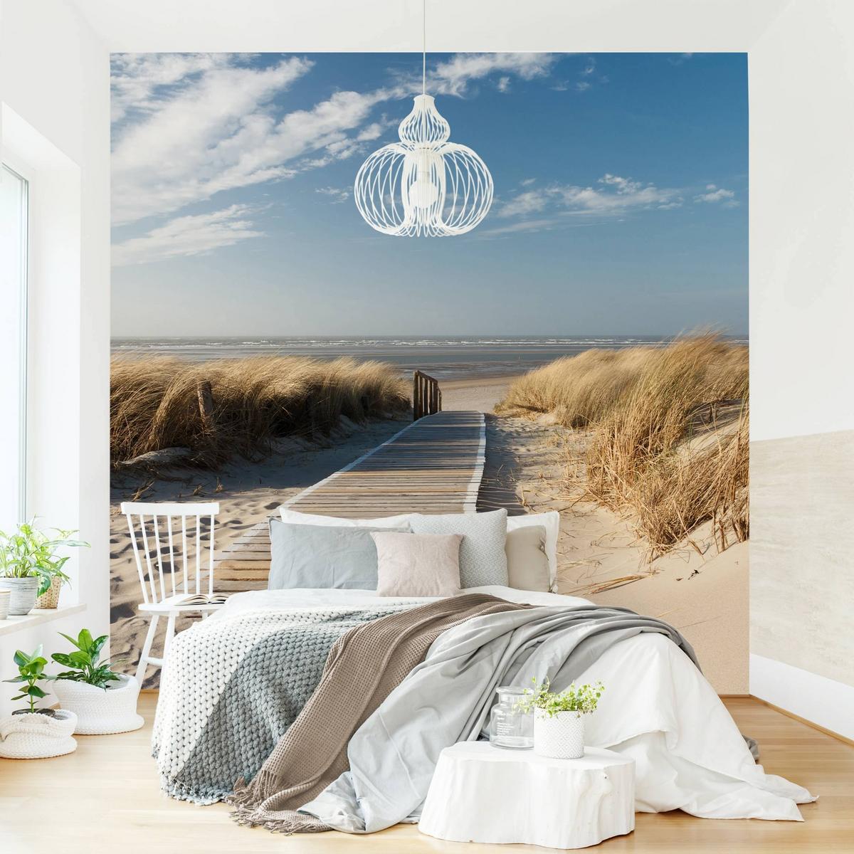 FOTOTAPETE Ostsee Strand 192/192 cm - Eichefarben, Papier (192/192cm) - Bilderwelten