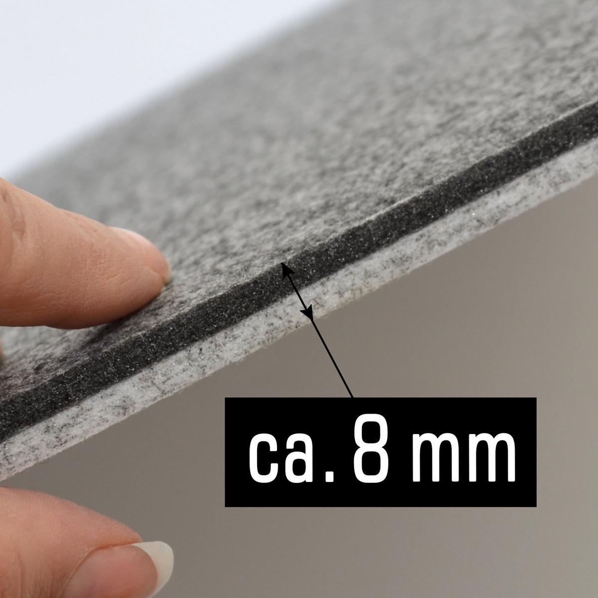FILZ-SITZKISSEN zum Wenden, 2er Set 40/37/2,5 cm, Grau - Grau, Kunststoff (40/37/1cm) - Dunedesign