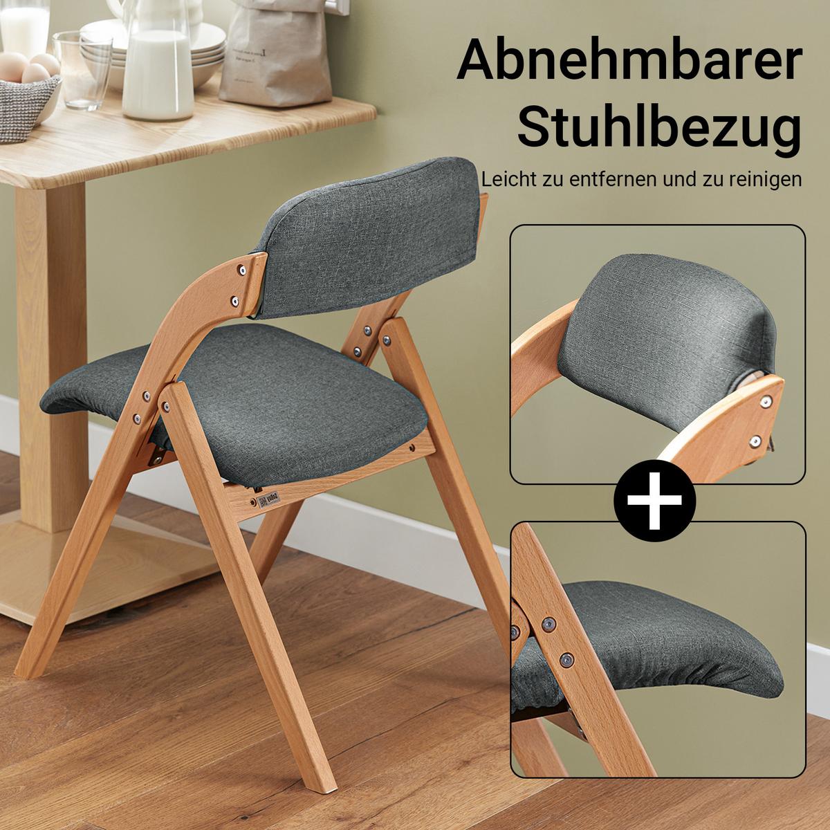 KLAPPSTÜHLEN 2 er set, Dunkelgrau - Dunkelgrau, Holz (47.5/77/59cm) - SoBuy