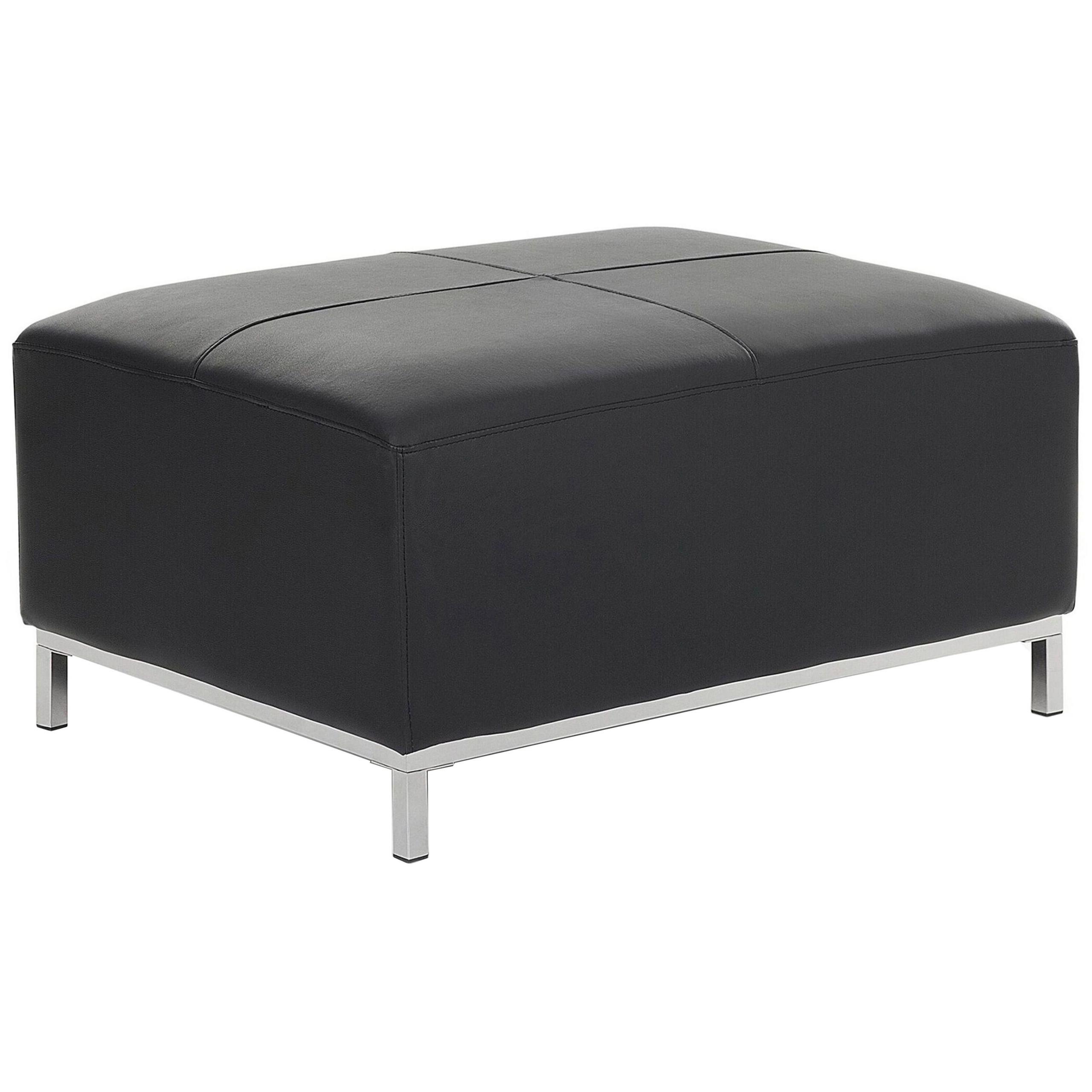 OTTOMANE Oslo 71/95/46 cm - Schwarz, Leder (95/46/71cm) - Beliani
