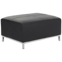 OTTOMANE Oslo 71/95/46 cm - Schwarz, Leder (95/46/71cm) - Beliani