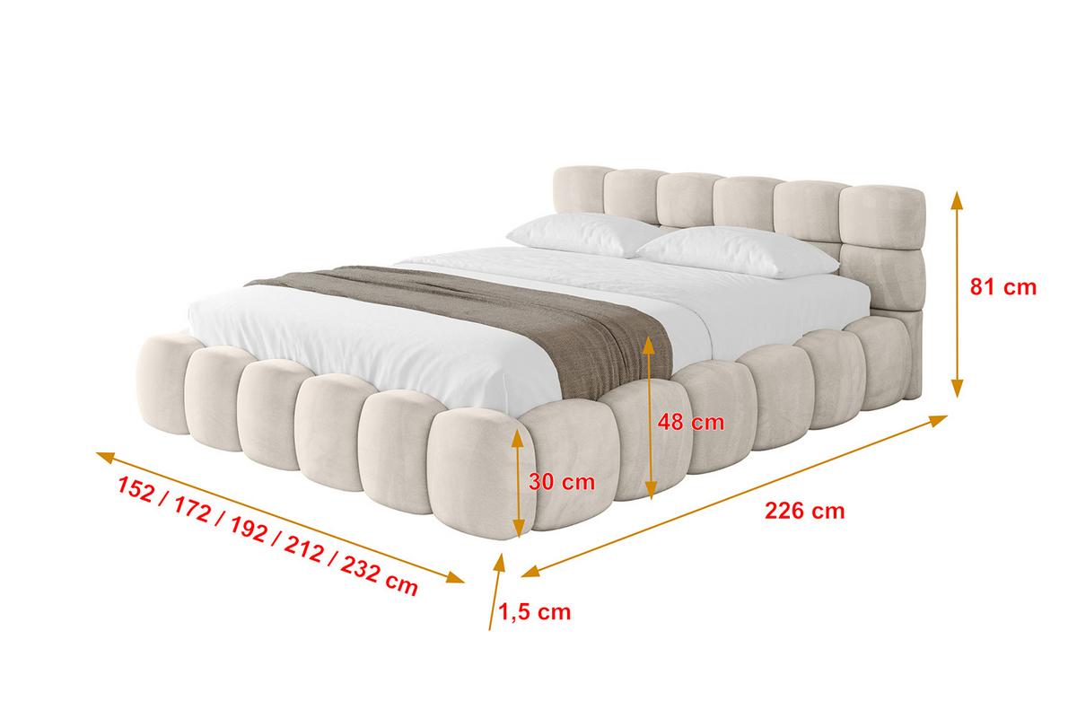 POLSTERBETT mit Bettkasten und Lattenrost, Bett mit Matratze H3/H4 - LEYA-v1 120x200 Beige - Beige, Holzwerkstoff/Textil (120/200cm) - ALTDECOR