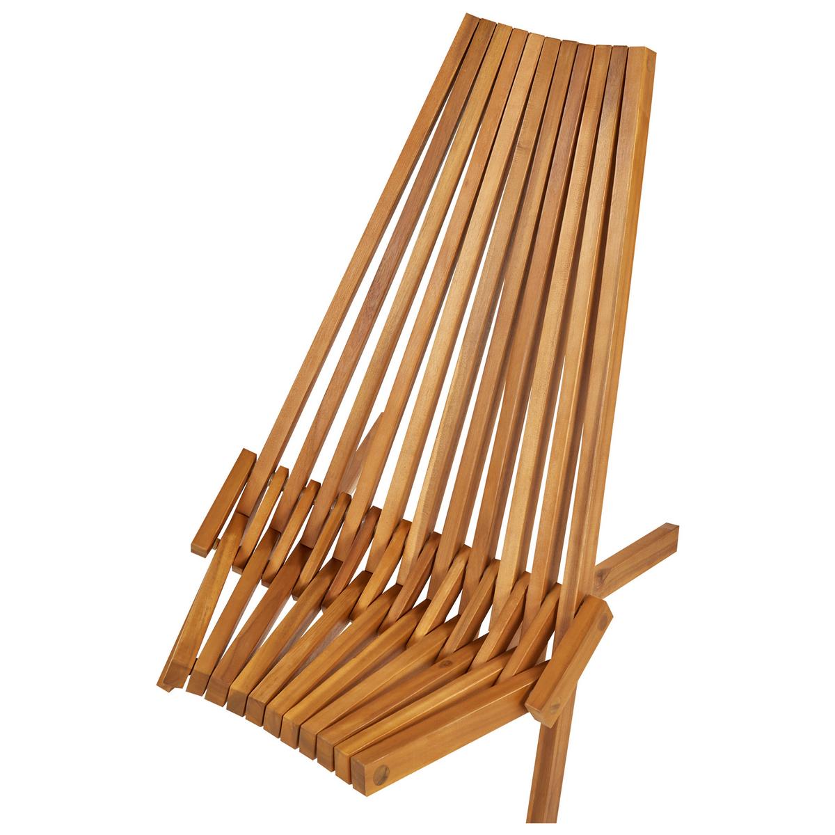 GARTENSTUHL 2er-Set Holz Heller Holzfarbton Bellano - Hellbraun, Holz (88/83/57cm) - Beliani
