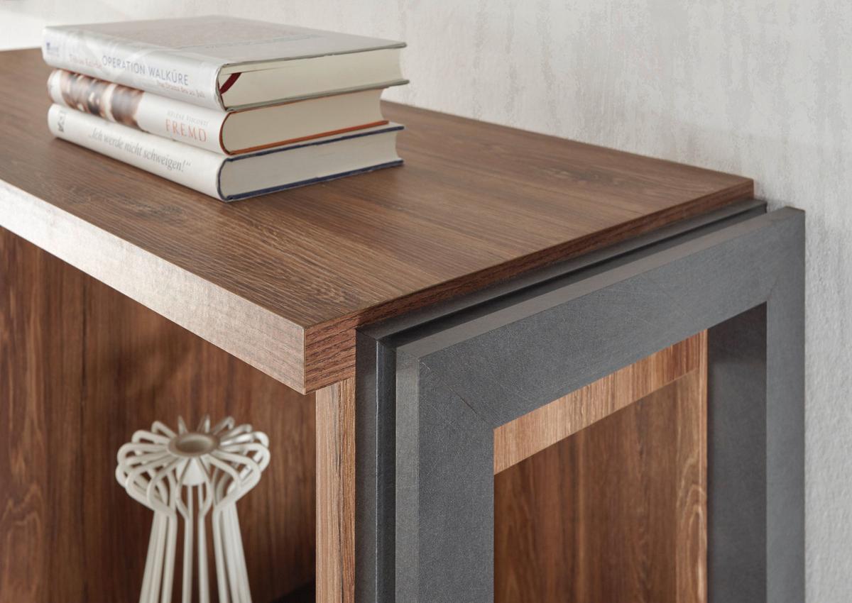 KOMMODE Eiche Stirling, Matera grau, Sideboard 75 x 100 cm - Eichefarben/Grau, Holzwerkstoff/Metall (75/100/33cm)