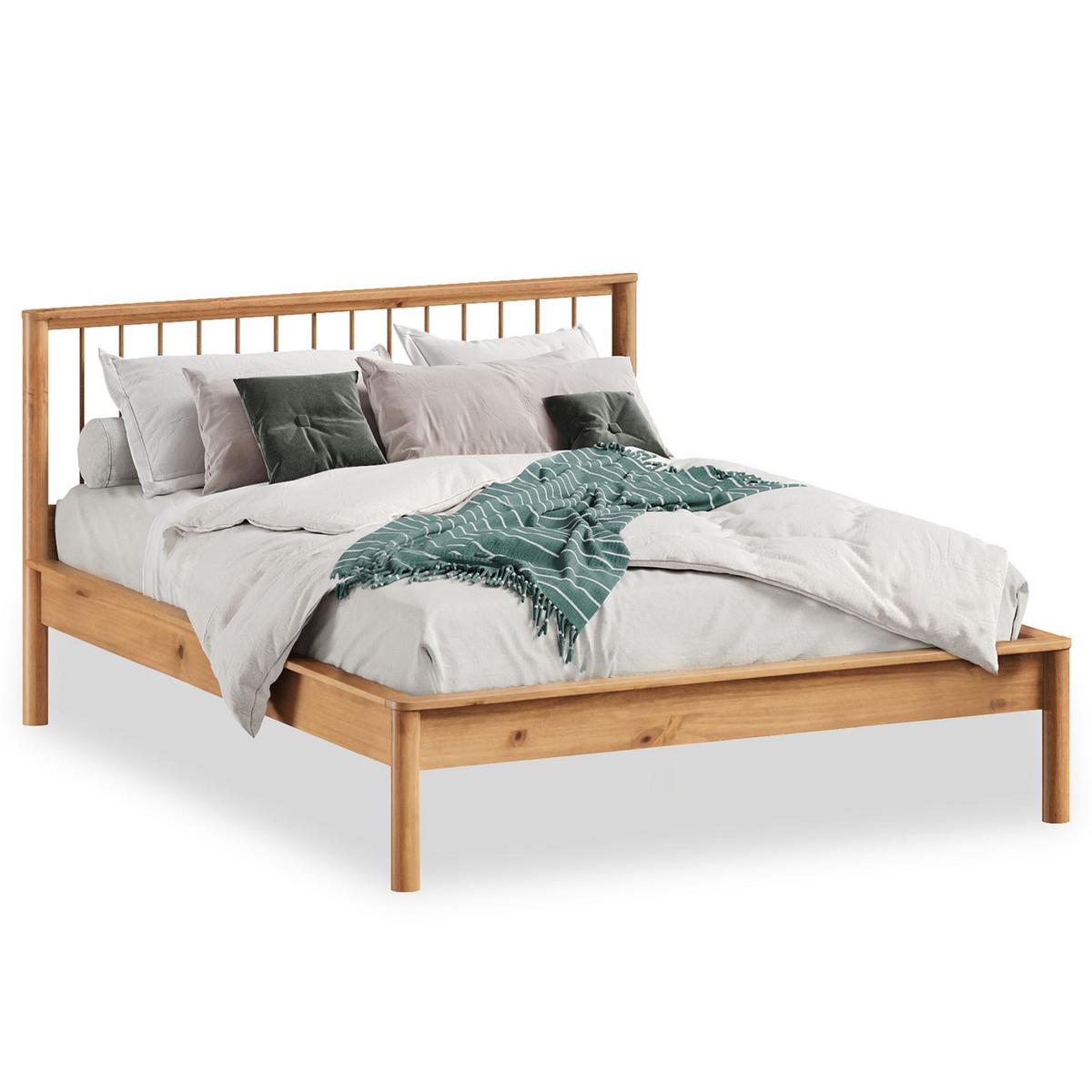 DOPPELBETT MASSIVHOLZ APOANA 140x200 cm Eiche - Eichefarben, Holz (140/200cm) - IDIMEX