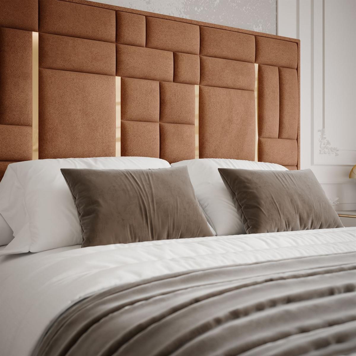 POLSTERBETT BRIGITTE GOLD mit Bettkasten 160x200 cm Element 09 - Orange, Textil (160/200cm) - Lookway