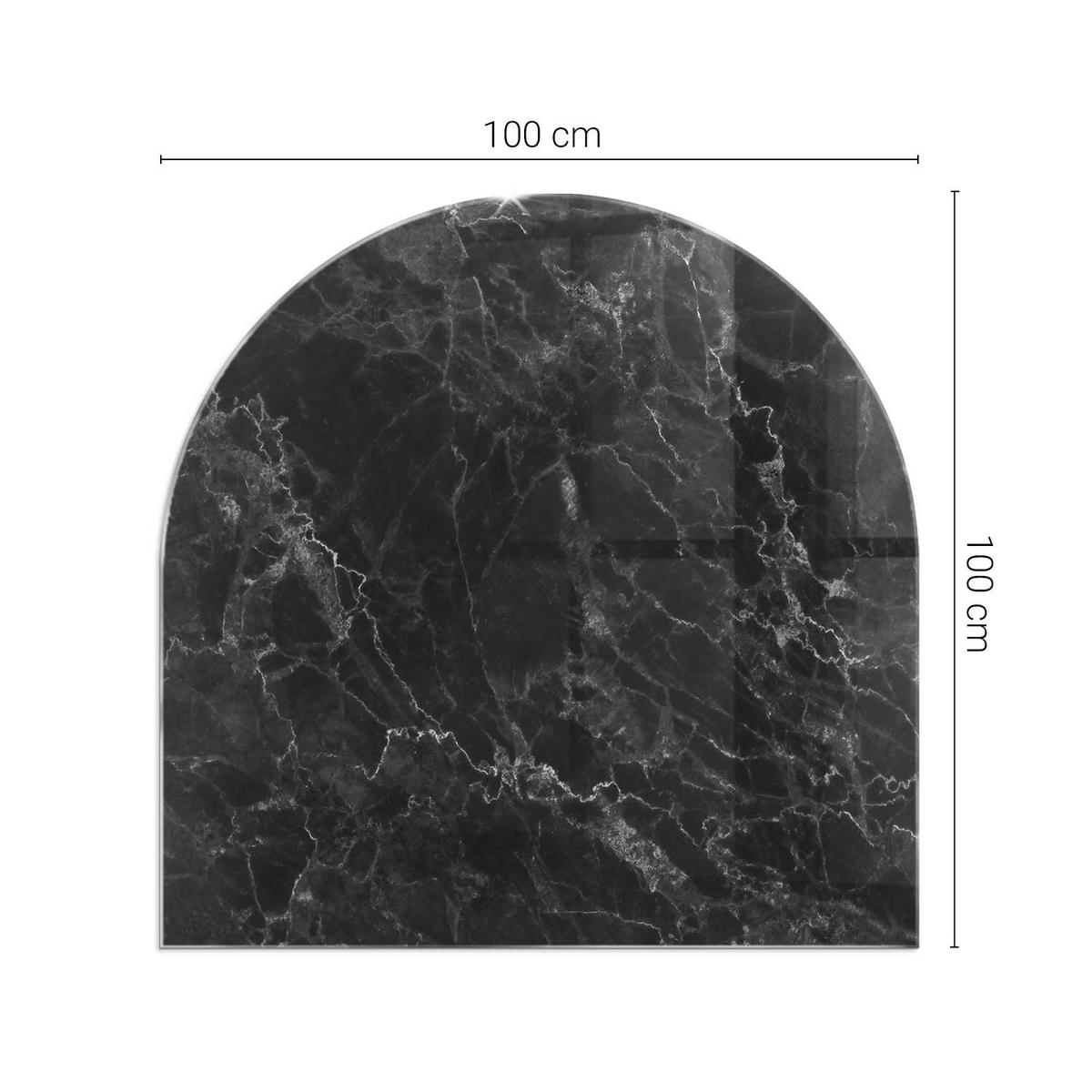 GLASPLATTE für Kamin 100x100 cm - Schwarz, Glas (100/100/0.4cm) - TULUP