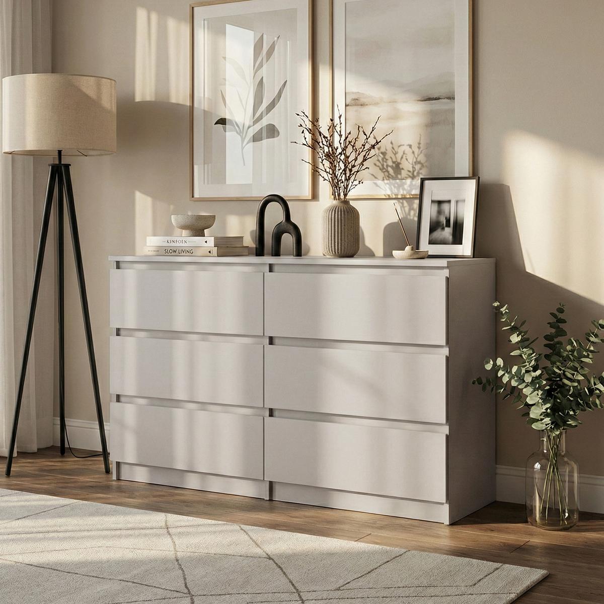 KOMMODE Lemon mit 6 Schubladen, 120 cm, Kaschmir - Kaschmir, Holzwerkstoff (120/78/39cm) - Beautysofa