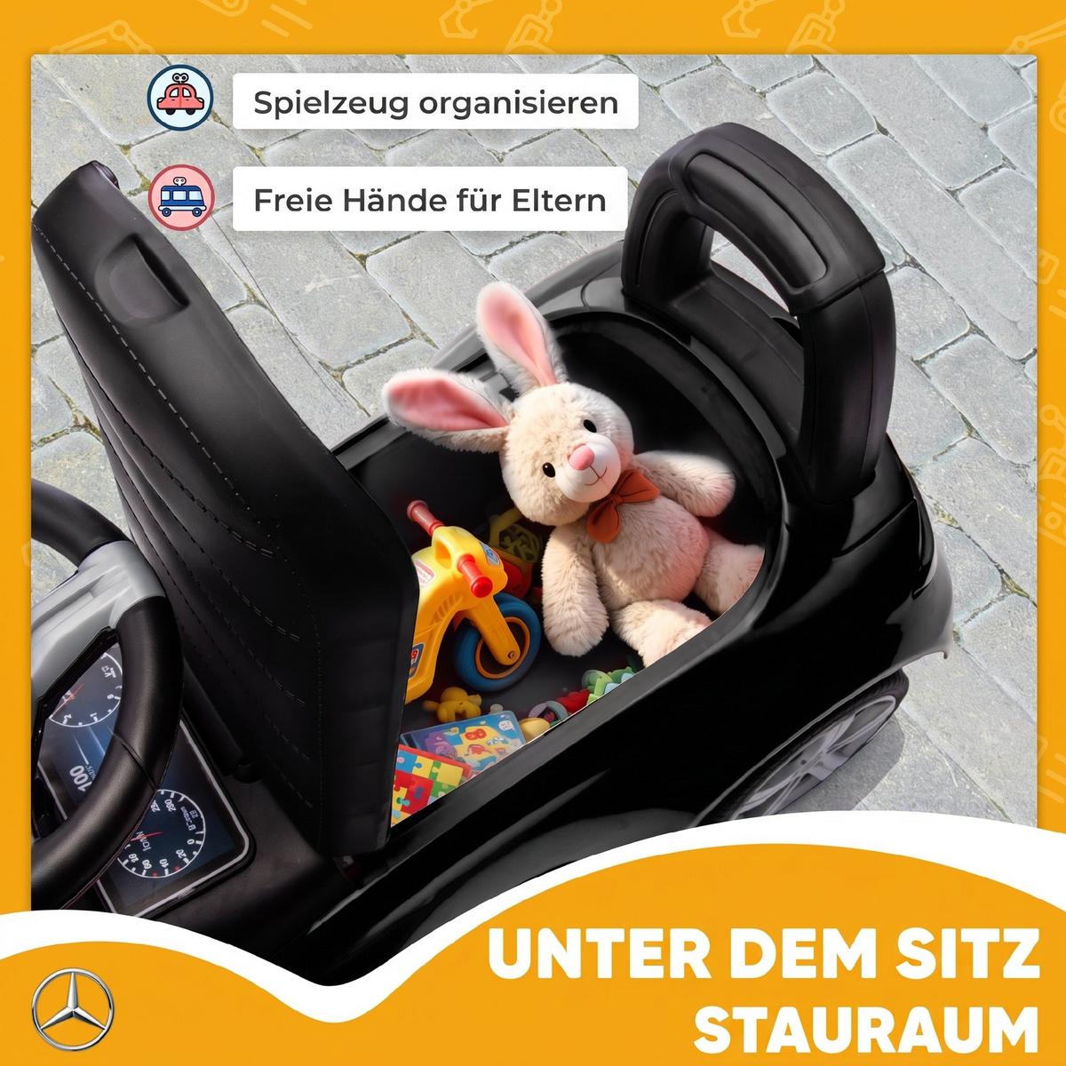 RUTSCHAUTO Kunststoff Stahl Schwarz - Schwarz, Kunststoff (65/28/39cm) - AIYAPLAY