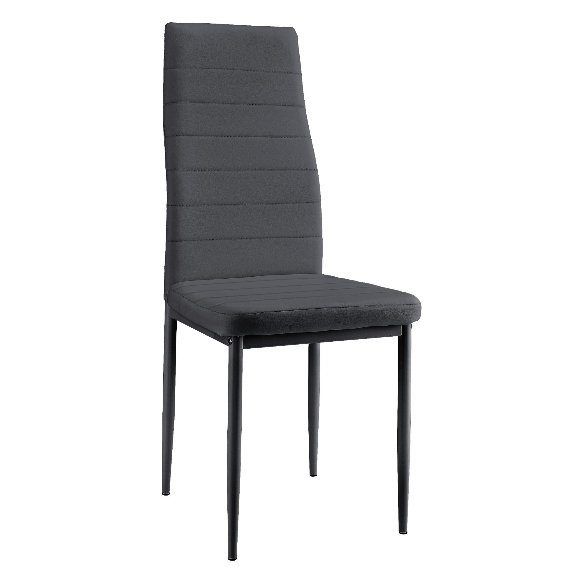 ESSZIMMERSTUHL Lidköping 6er Set - Grau, Leder (43/96/52cm) - [en.casa]
