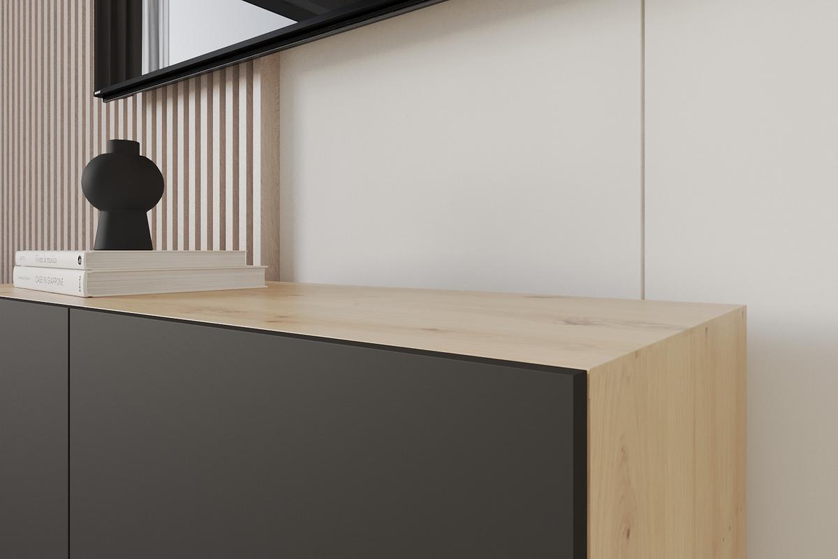 LOWBOARD ELIO-W 100x40x40 cm - Artisan / Schwarz - Eiche Artisan, Holzwerkstoff (100/40/40cm) - ALTDECOR